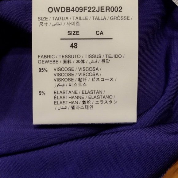 Off-White Virgil Abloh Purple Twist Mock Neck Dress Second Skin 14 US 48 IT NWT - Picture 13 of 16